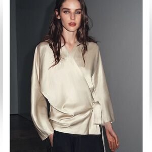 ZW Collection Linen Wrap Blouse